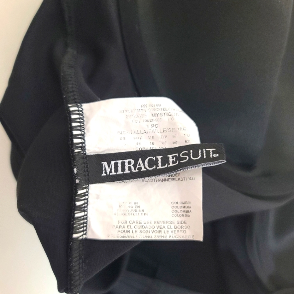 Miraclesuit Mystify Network One Piece Swimsuit In Black Size 16 - Picture 7 of 13